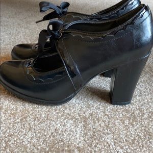 Jellypop Spoken Block Heels Black Mary Jane Sz 9